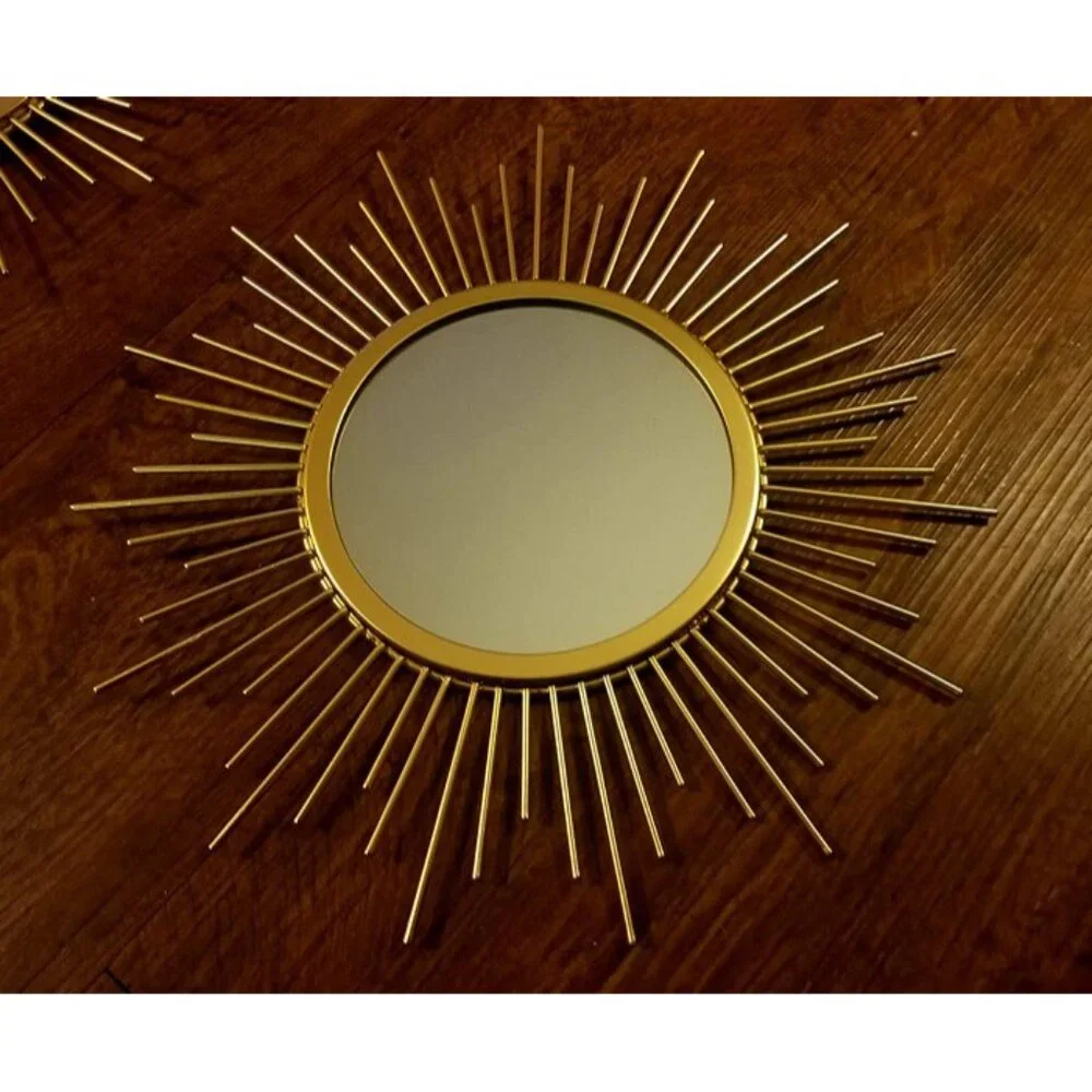 New 3 Pack Metal Mirrors for Wall Sunburst Wall Mirrors Home Décor Decorative